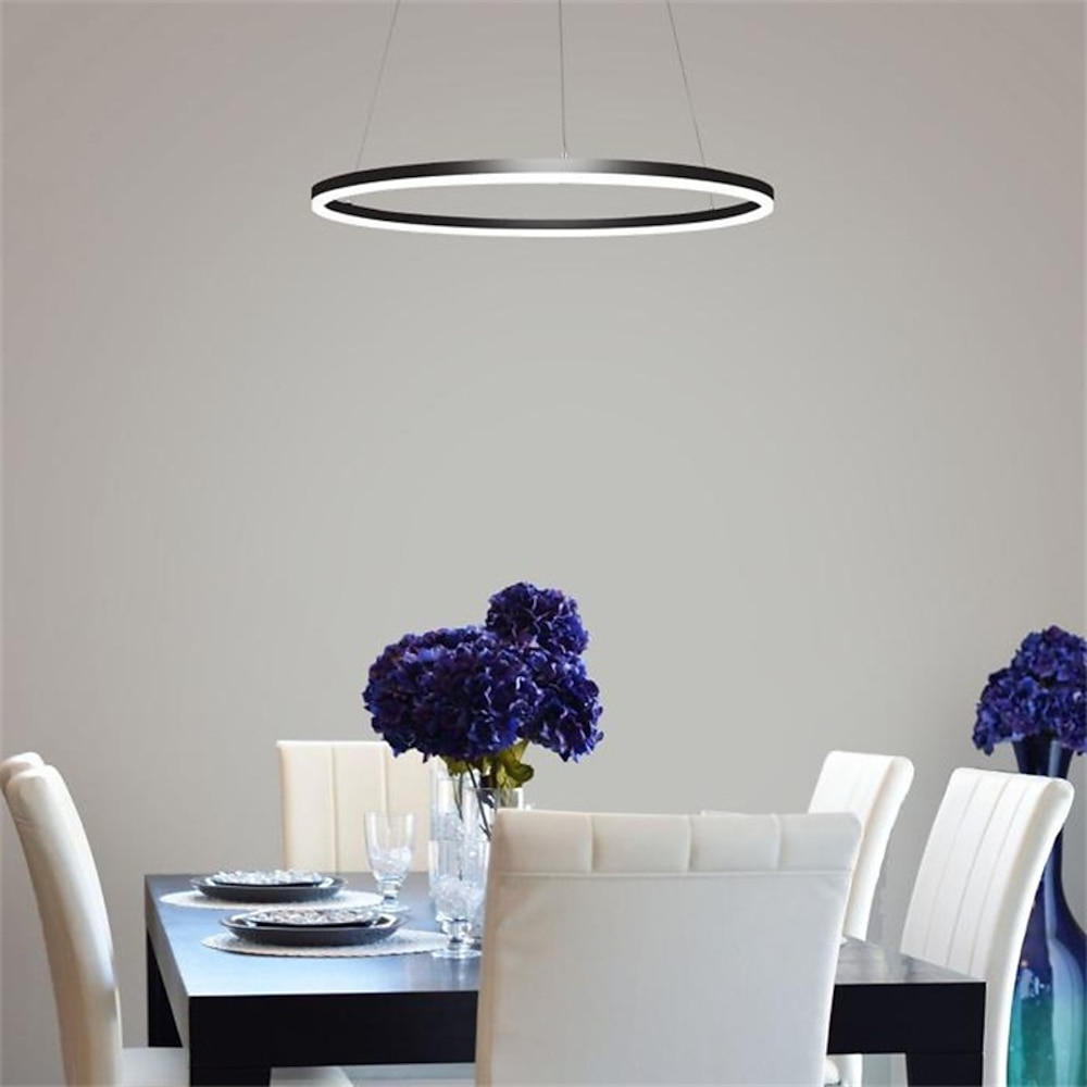 LED Pendelleuchte 40/60/80cm 1-flammig Ring Kreis Design dimmbar Aluminium lackierte Oberflächen luxuriöser moderner Stil Esszimmer Schlafzimmer Pendelleuchten 110-240V nur mit Fernbedienung dimmbar Lightinthebox