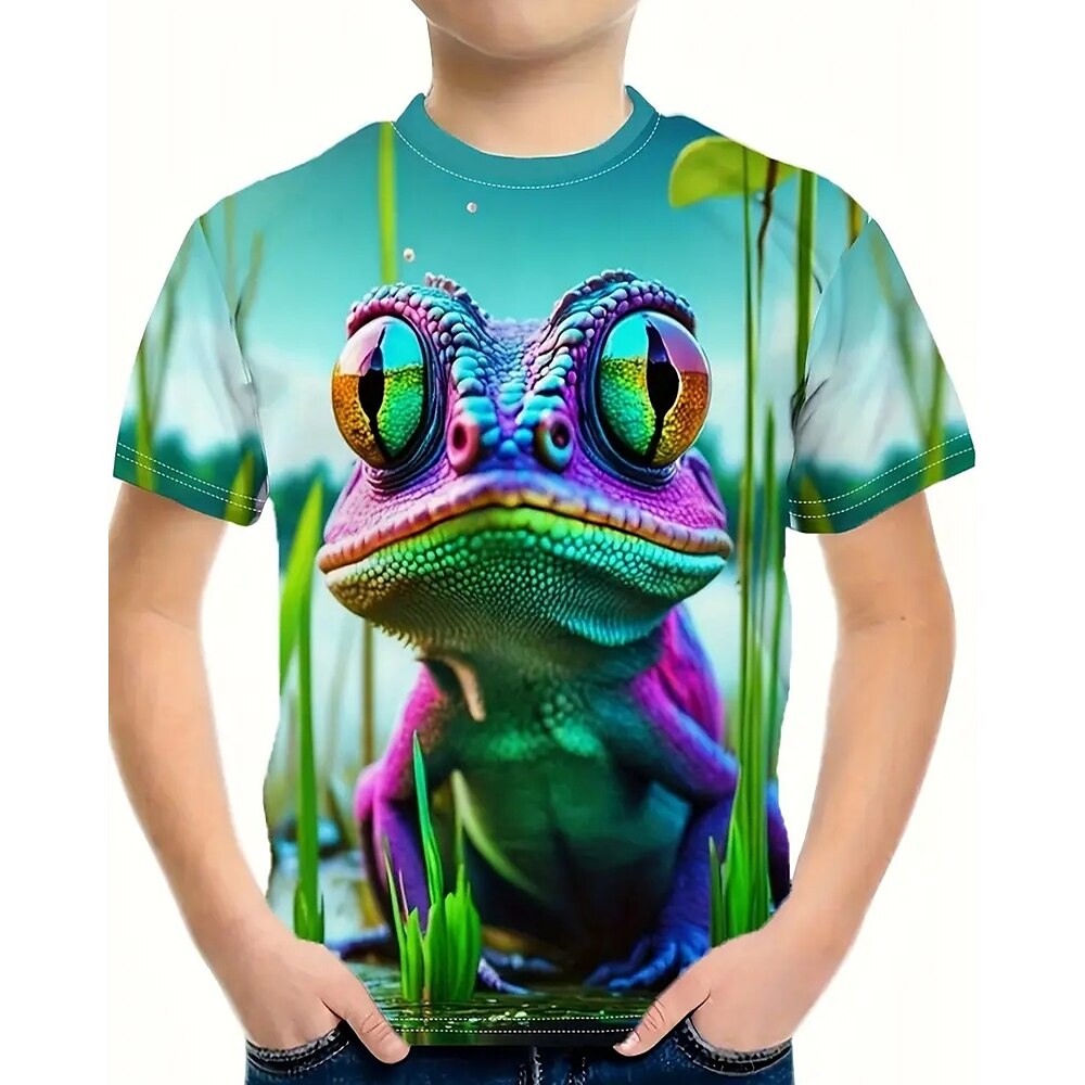 Jungen 3D Graphic Tier T-Shirt Kurzarm Sommer Frühling Modisch Basic kinderkleidung 4-12 Jahre Rundhalsausschnitt Outdoor Casual Täglich Regular Fit Lightinthebox
