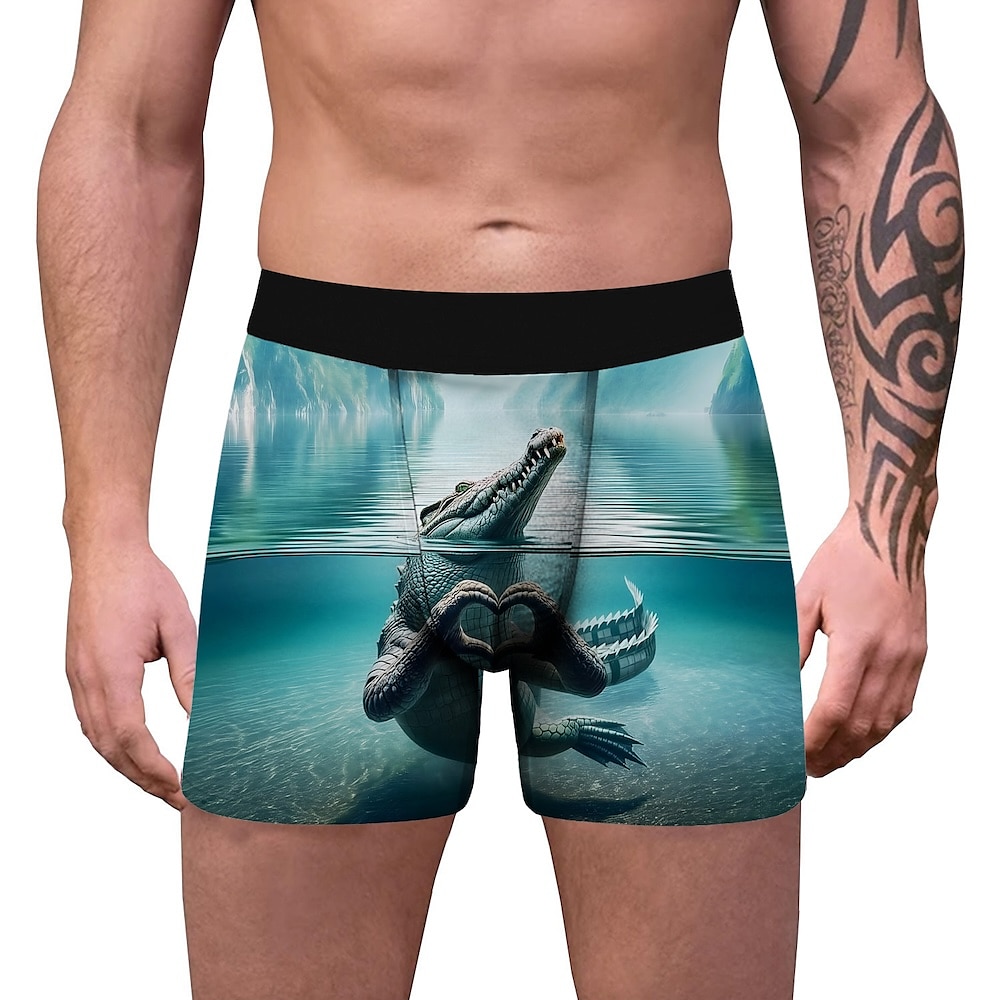 Krokodilleder Stil Hosen Kurze Boxershorts Unterwäsche Grafik-Drucke Für Herren Erwachsene Weihnachten Silvester 3D-Druck Urlaub Lightinthebox