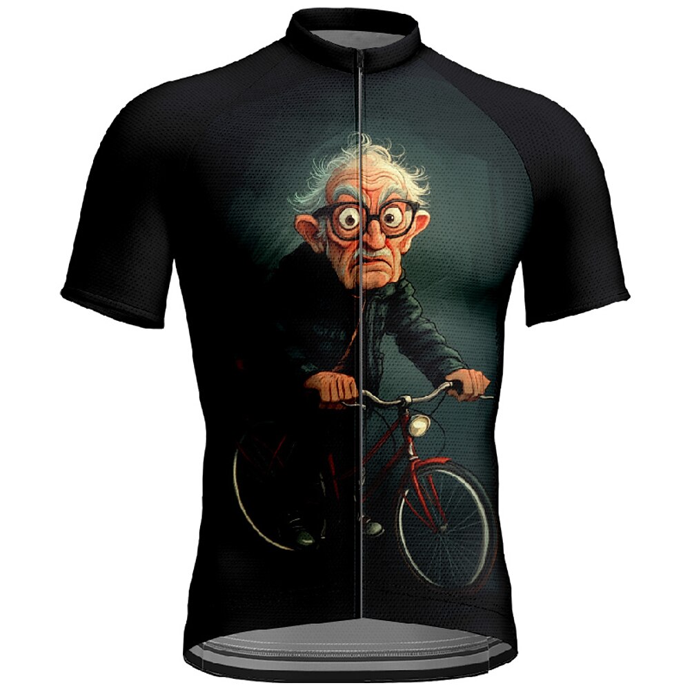 Herren Radtrikot fahrradbekleidung Fahrradtrikot Kurzarm Fahhrad T-Shirt Trikot mit 3 Gesäßtaschen MTB Mountain Atmungsaktiv Schnelltrocknend Anatomisches Design Schweißtransportierend Schwarz Lightinthebox