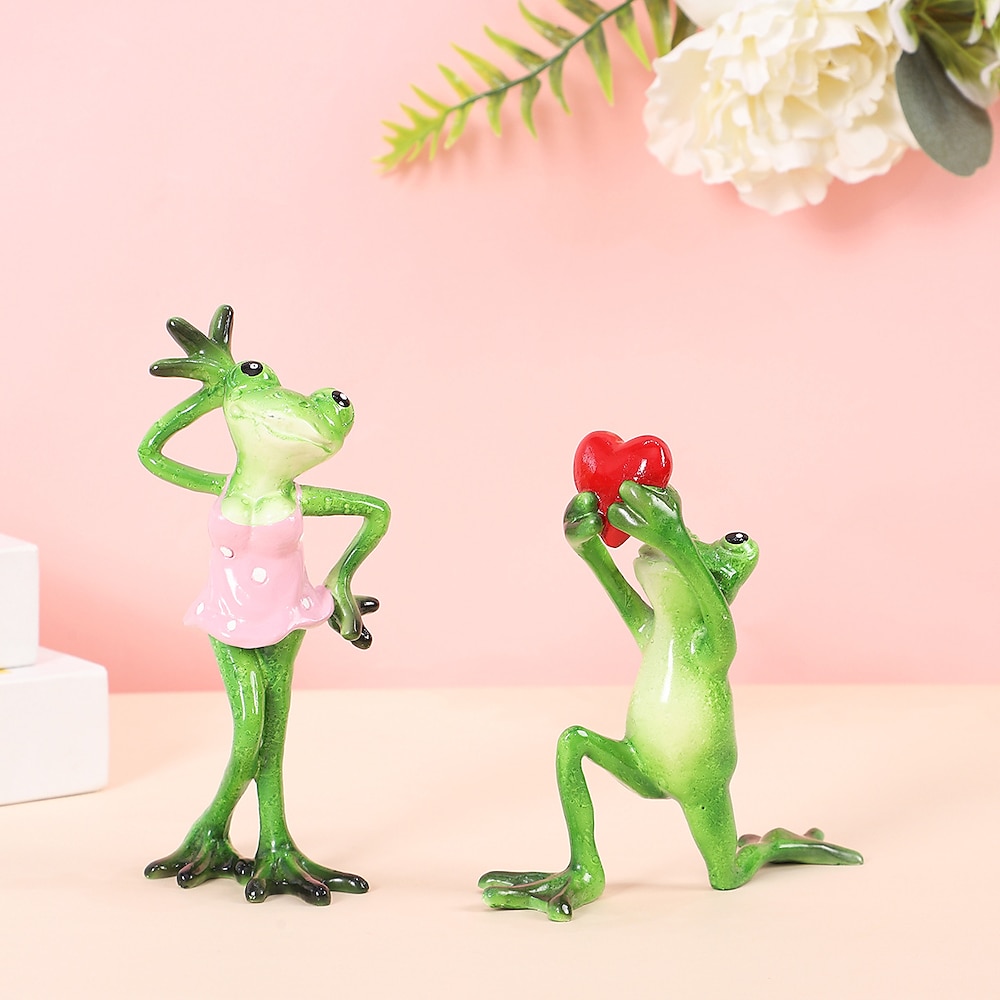 Lustige Frosch-Geständnisfigur aus Kunstharz zum Valentinstag für Hochzeit und Heimdekoration Lightinthebox