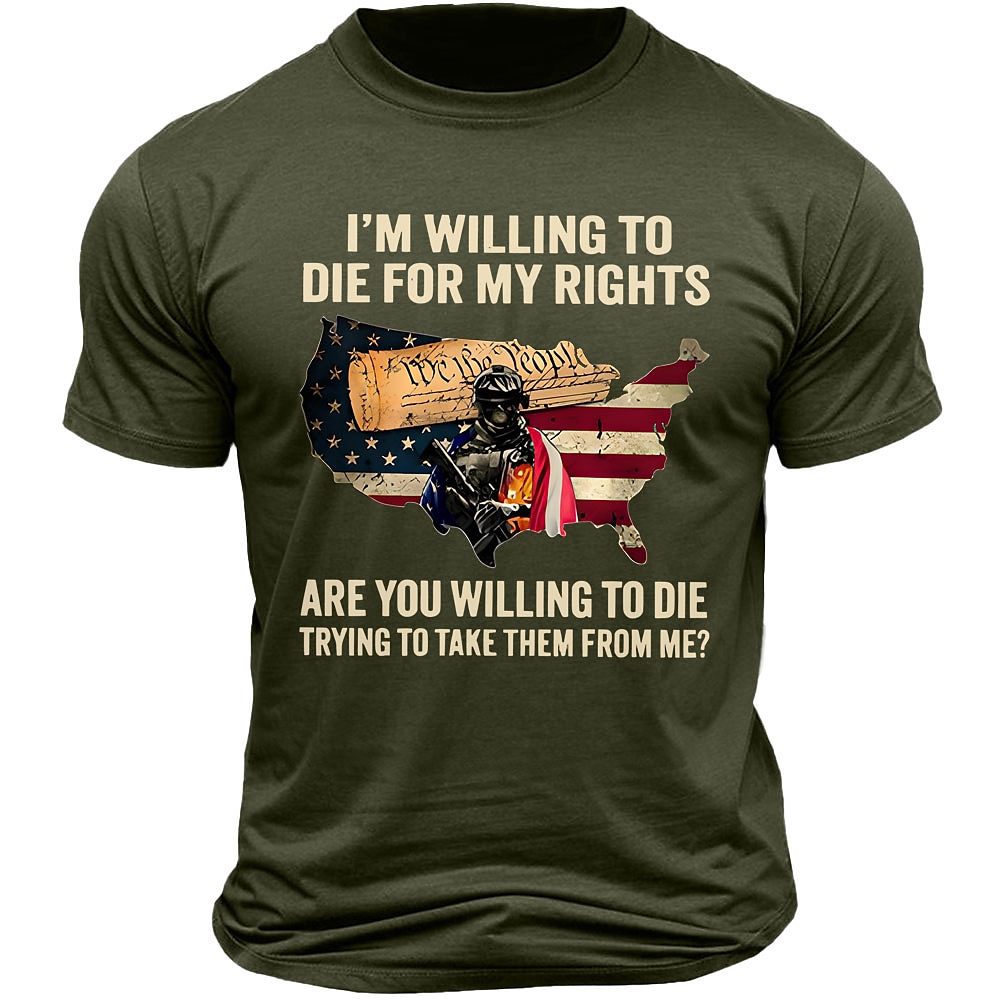 Herren Amerikanische US-Flagge Veteranen Patriotisch T Shirt T-Shirt 100% Baumwolle Kurzarm Grafik Hemd Schwarz Weiß Armeegrün Bequemes T-Shirt Urlaub Strasse Modedesigner-Kleidung Lightinthebox