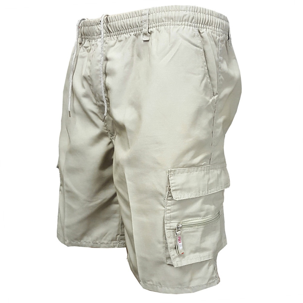 Herren Cargo Shorts Kurze Hosen Shorts Kurze Hosen Lässige Shorts Kordelzug Elastische Taille Multi Pocket Glatt Komfort Weich Knielänge Sports Outdoor Täglich Fitnessstudio Modisch Strassenmode Lightinthebox