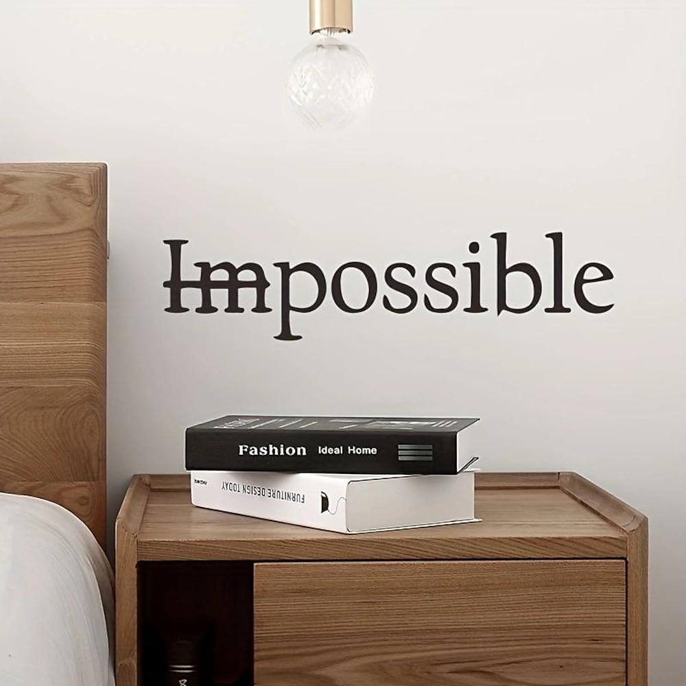 inspirierender Wandaufkleber mit dem Zitat „Possible" - moderner Buchstabendruck, entfernbarer PVC-Aufkleber fürs Schlafzimmer Wohndeko Lightinthebox