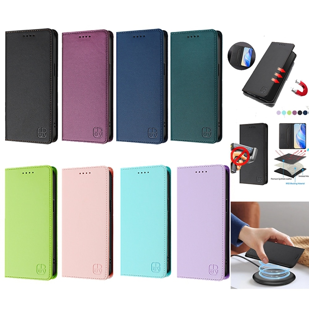 Handy Hülle Handyhüllen Für Samsung Galaxy S24 Ultra Plus Staffel 24 FE S23 S22 S21 S20 Ultra Plus FE A55 5G A14 A34 A54 A72 A73 A53 Flip-Cover mit Halterung Magnetisch Unterstützt kabelloses Laden Lightinthebox