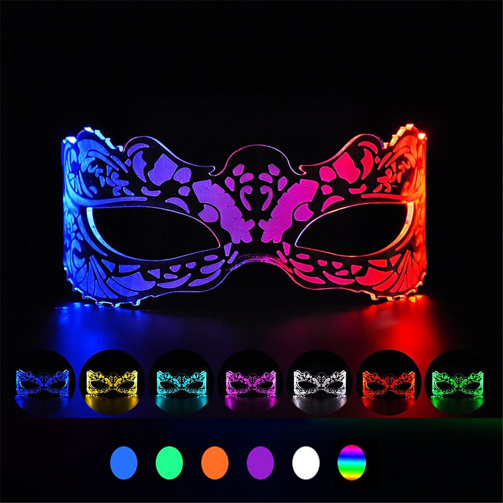 LED-Brillenmaske aus Acryl - beleuchtete Schmetterlingsbrille für festliche Partys, KTV-Bar-Brille mit bunten Farbwechseln, batteriebetrieben mit Knopf - 1 Stück Lightinthebox