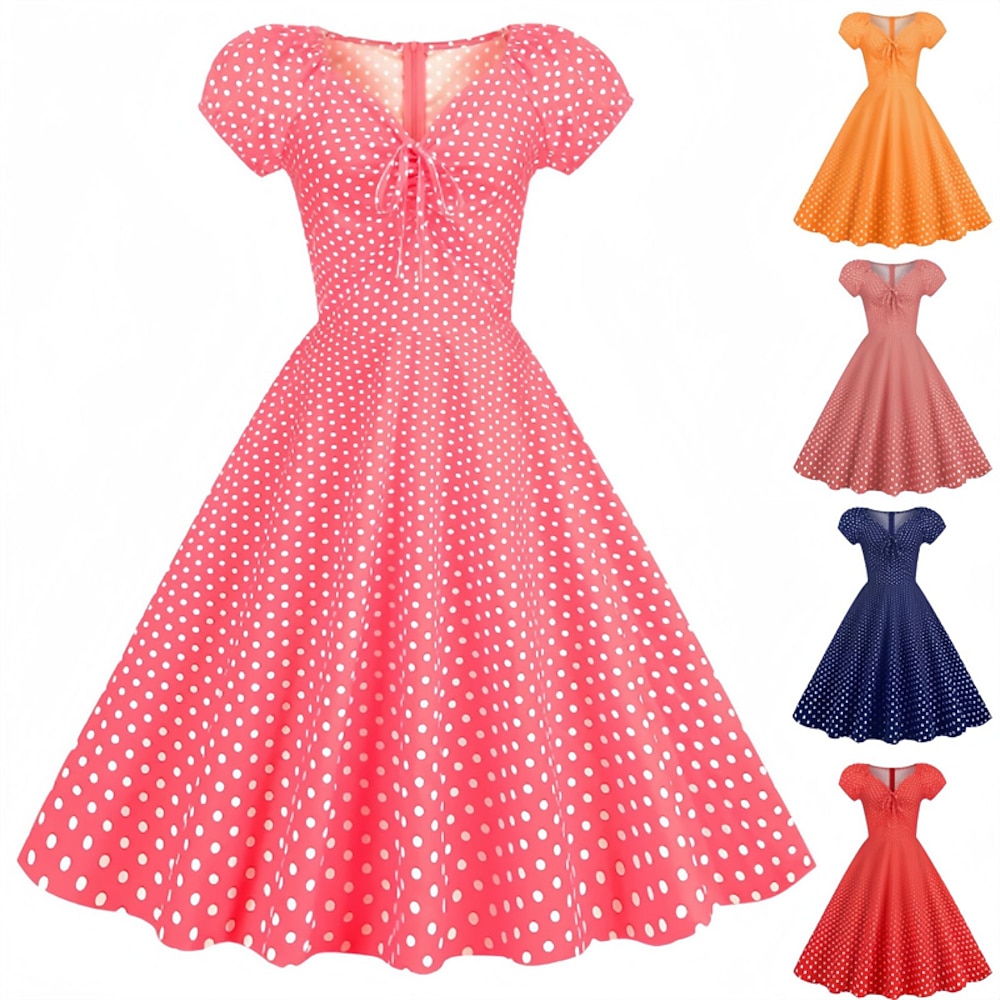 Elegant Klassisch 1950s Kleid Damen Punkt A-Linie Valentinstag Veranstaltung / Fest Verabredung Tee-Party Erwachsene Kleid Frühling Sommer Lightinthebox