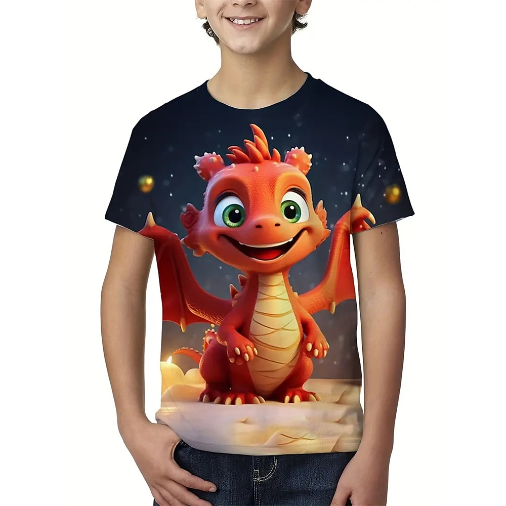 Jungen 3D Graphic Tier Dinosaurier T-Shirt Kurzarm Sommer Frühling Modisch Basic Polyester kinderkleidung 4-12 Jahre Rundhalsausschnitt Outdoor Casual Täglich Regular Fit Lightinthebox