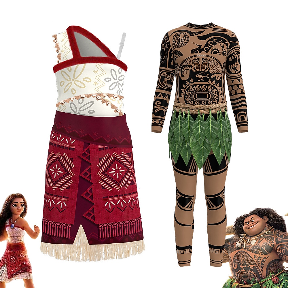 Moana Prinzessin Moana Kleid Bodysuits Paare-Kostüme Herren Damen Film Cosplay Kostüme zum Thema Film und Fernsehen Karneval Kindertag Welttag des Buches Party Geburtstag Strand Lightinthebox