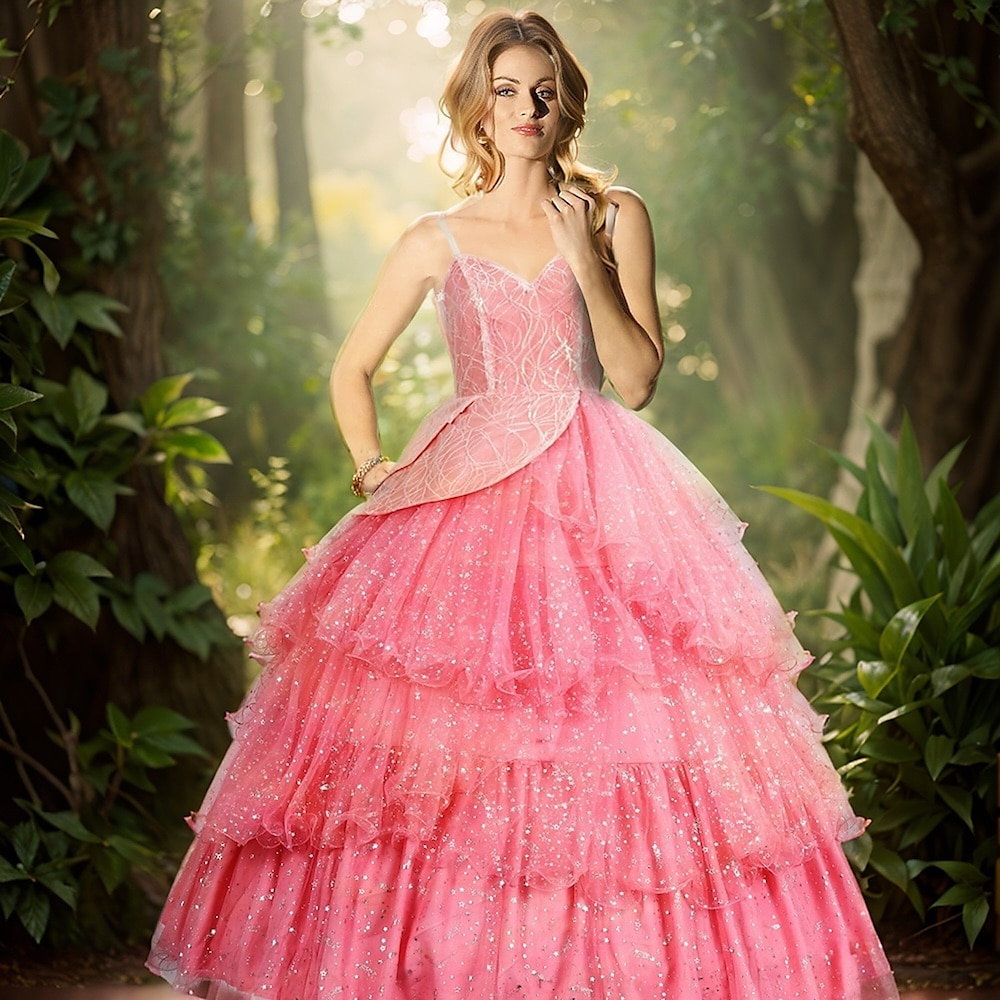 Böse Hexe Fee Glinda Kostüm Minimantel Ballkleid Damen Film Cosplay Kostüme zum Thema Film und Fernsehen Halloween Karneval Leistung Party Bühne Lightinthebox