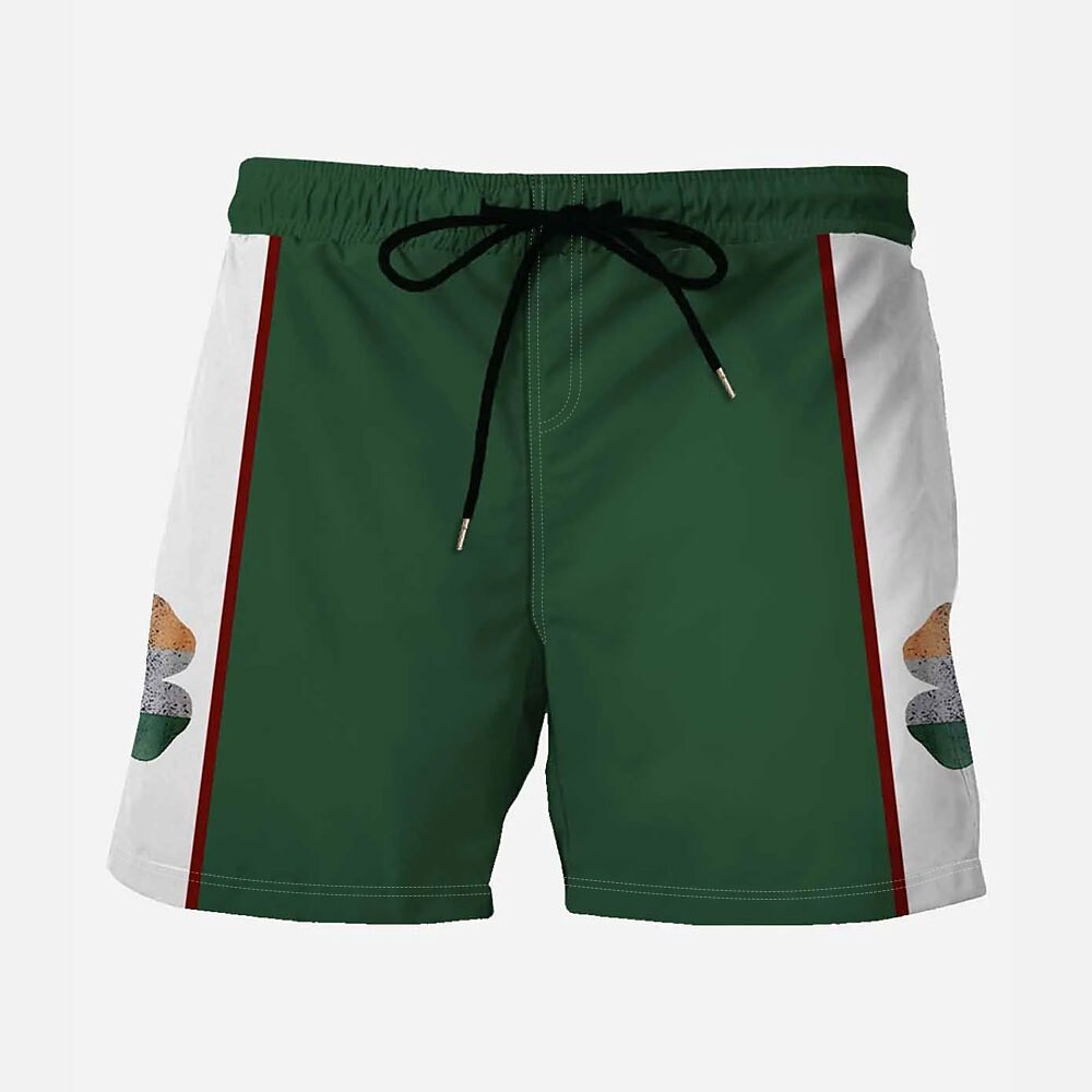 St. Patricks Day Herren Vierblättriges Kleeblatt Irland St. Patricks Day Shorts Kurze Hosen Sommer-Shorts Strandshorts Kurze Hosen Mittlere Taillenlinie Vintage Strassenmode Casual Täglich Festtage Lightinthebox