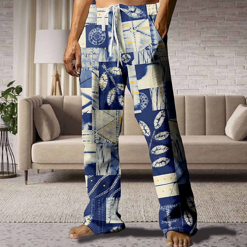 Herren Batik Hawaiian Tropisch Hosen Hose Freizeithose Mittlere Taillenlinie Elastischer Kordelzug in der Taille Vintage-Retro Outdoor Urlaub Festtage Hose mit geradem Bein Sommer Frühling 3D-Druck Lightinthebox