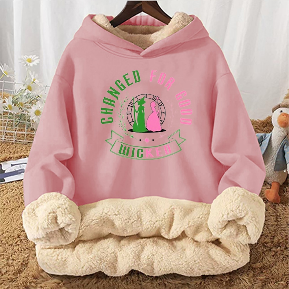 Jungen Mädchen 3D Graphic Buchstabe Kapuzenshirt Langarm Herbst Winter Modisch Basic kinderkleidung 5-12 Jahre Mit Kapuze Outdoor Casual Täglich Regular Fit Lightinthebox