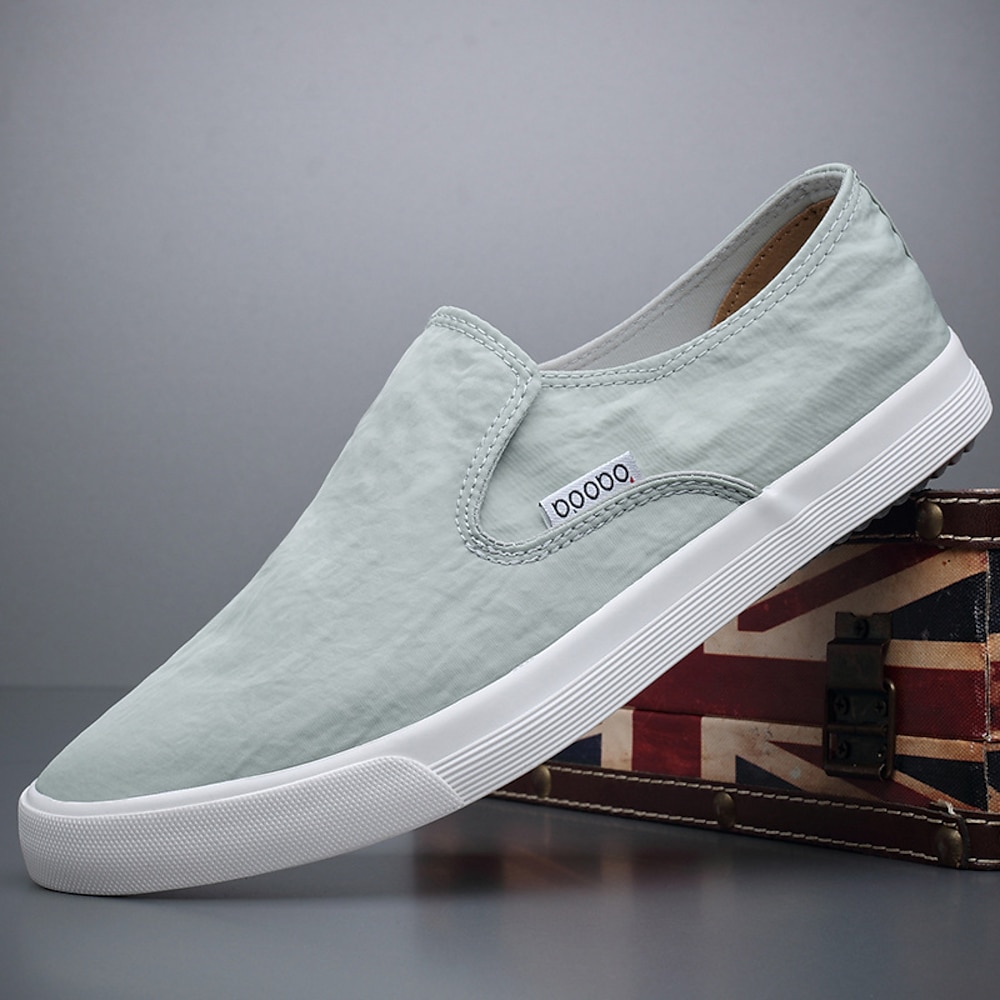 Leichte Slip-On Canvas-Sneaker für Herren - atmungsaktive Freizeitschuhe für Alltag und Reise Lightinthebox