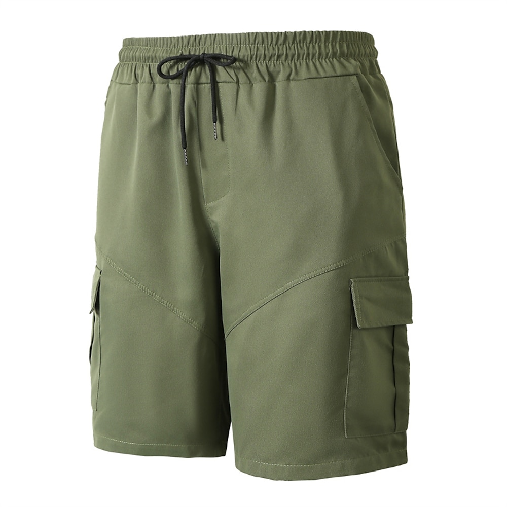 Herren Cargo Shorts Kurze Hosen Shorts Kurze Hosen Lässige Shorts Kordelzug Elastische Taille Multi Pocket Glatt Komfort Weich Knielänge Sports Outdoor Täglich Fitnessstudio Modisch Strassenmode Lightinthebox