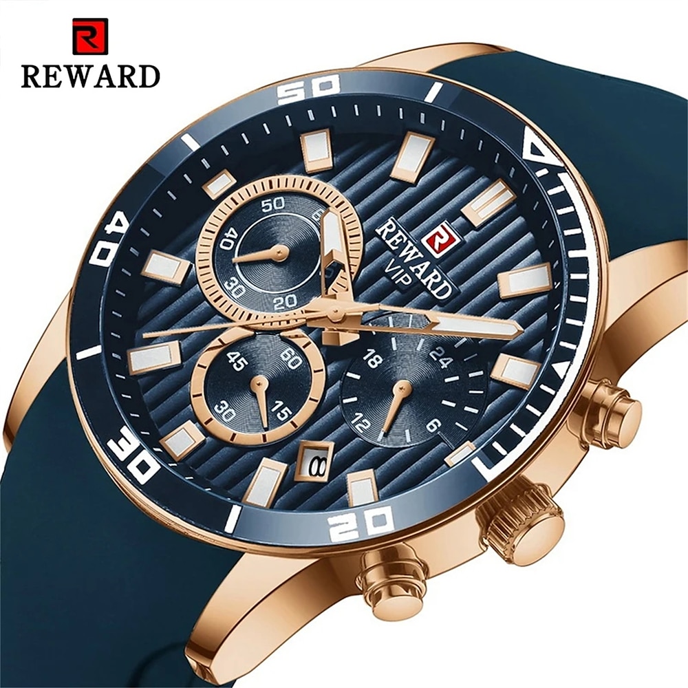 REWARD Herren Quarz uhr Modisch Lässige Uhr Armbanduhr leuchtend Kalender Chronograph WASSERDICHT Kieselgel Beobachten Lightinthebox