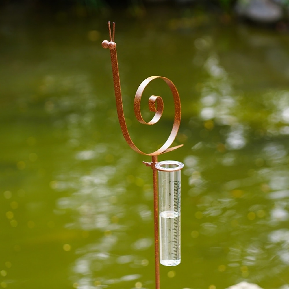 Regenmesser mit Schneckenpfahl, lustige Gartendekoration für draußen, handbemaltes Wettermessgerät für Rasen- und Hofdekoration Lightinthebox