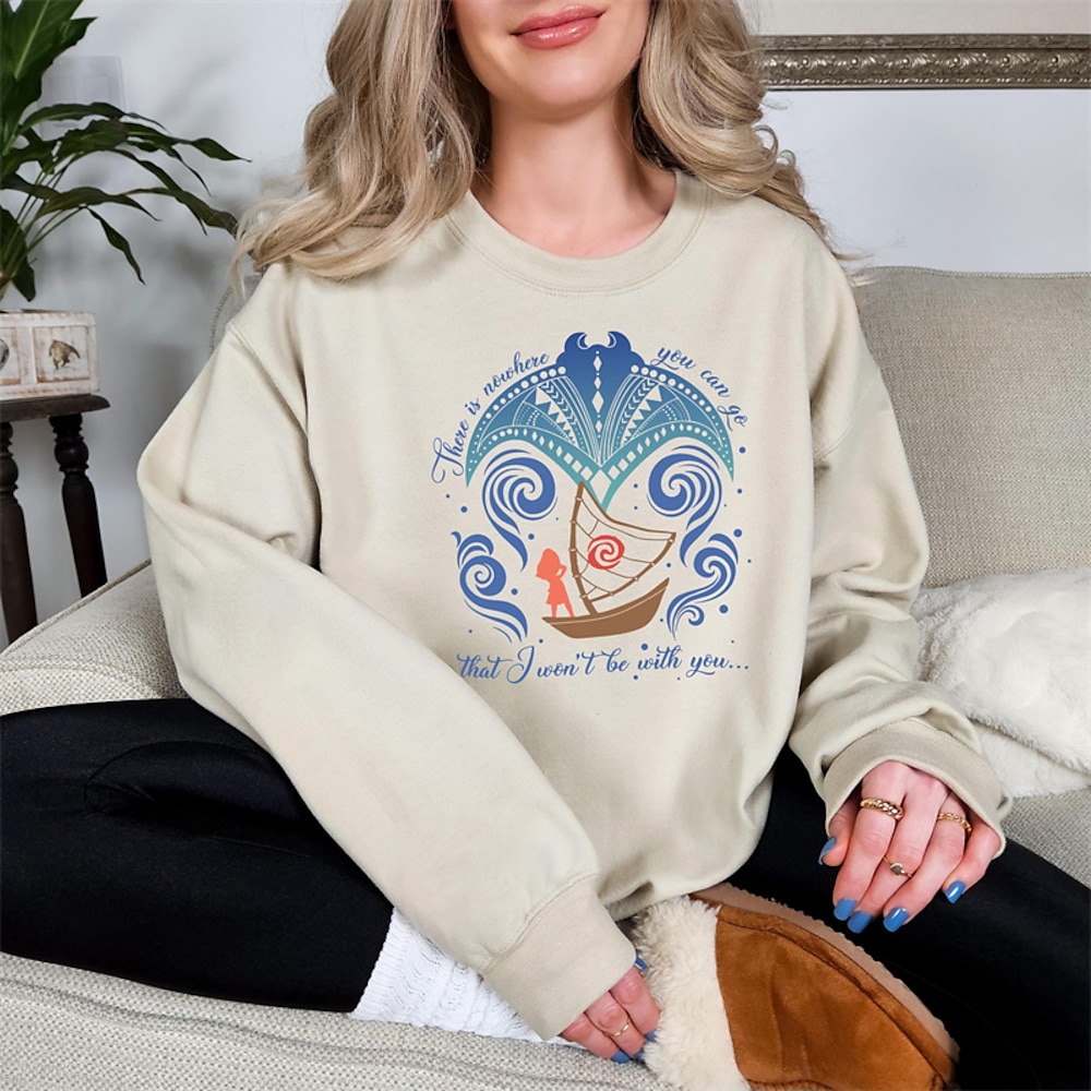 Moana Kakamora Prinzessin Moana Pullover Zeichen Grafik Für Damen Erwachsene Maskerade Heißprägen Casual Lightinthebox