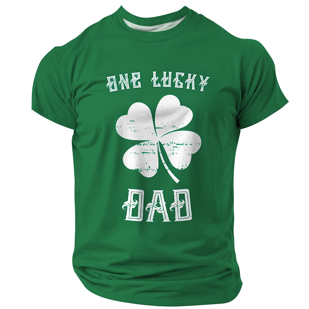 St. Patrick Herren Kleeblatt Glückliche Iren T Shirt Kurzarm T-Shirt 3D-Druck Rundhalsausschnitt Hemd Designer Brautkleider schlicht Party Festtage Klub Grün Sommer Frühling Bekleidung S M L XL XXL Lightinthebox