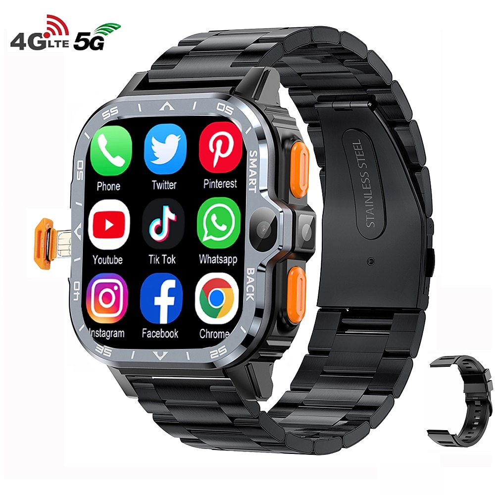 Imosi PGDWatch Android Smart Watch für Männer, GPS, 16GB/64GB ROM-Speicher, HD-Doppelkamera, NFC, 2GB 4GB SIM-Karte, WLAN, drahtloser schneller Internetzugang, eurasische Version Lightinthebox