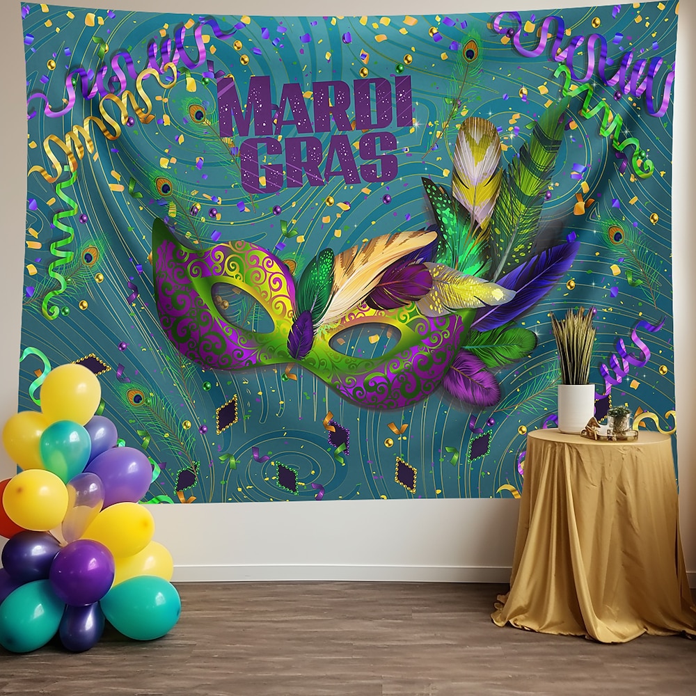 Karneval Mardi Gras Wandteppich Wanddekoration große Wandteppich Wandbild Dekor Fotografie Hintergrund Decke Vorhang Haus Schlafzimmer Wohnzimmer Dekoration Lightinthebox