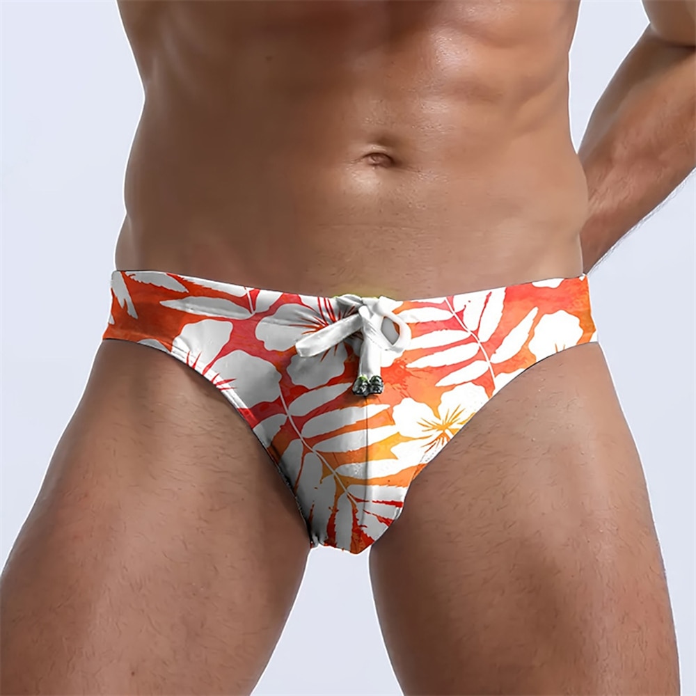 Herren Bademode Surfshorts Badehose Schwimmshorts kurz Bademode Unten Kordelzug Schwimmen Surfen Strand Wassersport Blumen Bedruckt Sommer Frühling Lightinthebox