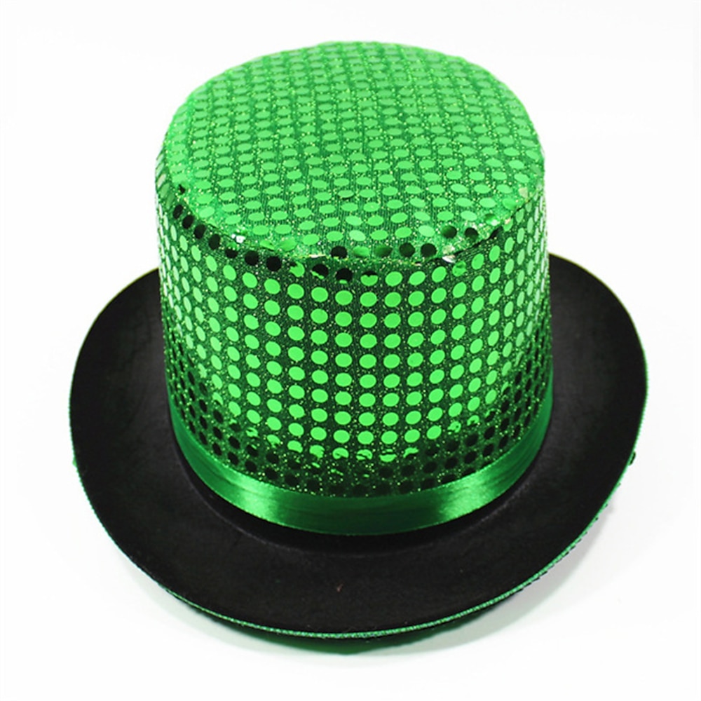 Herren Sonnenhut Partyhut Silbergrau Schwarz Polyester Pailletten Modisch Brautkleider schlicht Täglich St. Patrick Day Feste Farbe Sonnenschutz Atmungsaktiv Lightinthebox