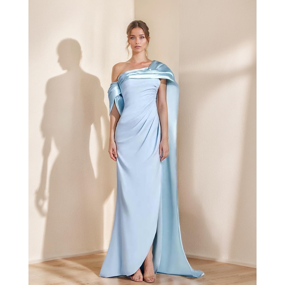 Etui-/Säulen-Abendkleid, elegantes drapiertes Kleid, formelle Aufführung, bodenlang, ärmellos, schulterfrei, Stretch-Crêpe mit Falten, 2025 Lightinthebox