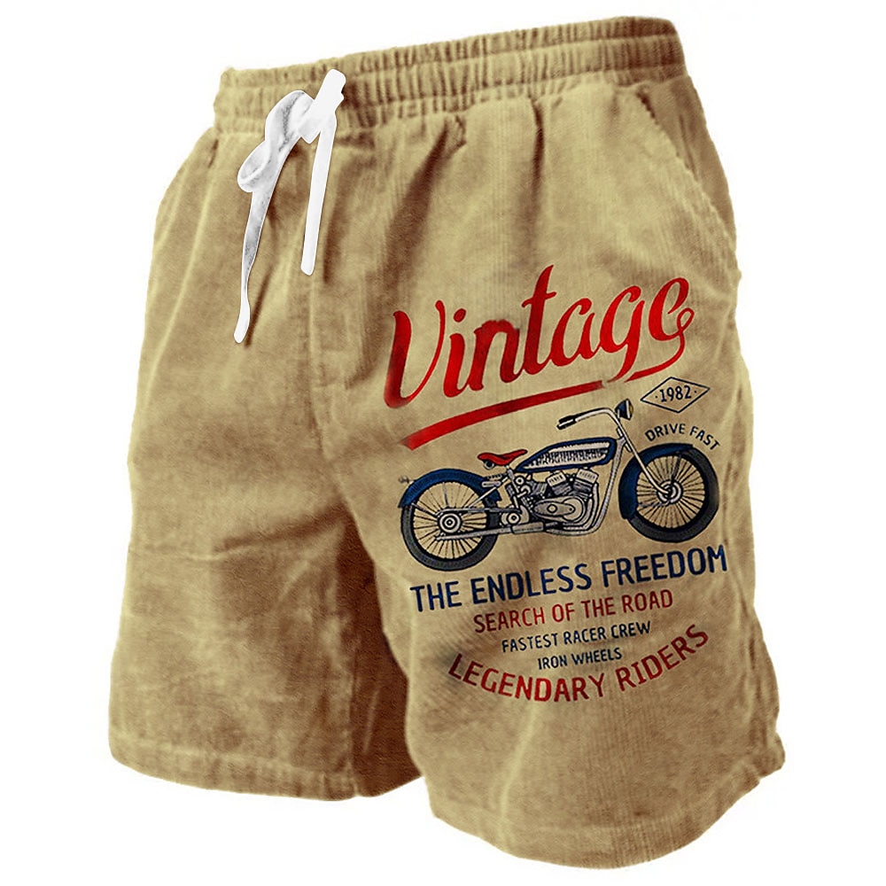 Herren Buchstabe Vintage Motorräder Sweatshorts Kurze Hose Strandshorts Kurze Hosen Frottee-Shorts Mittlere Taillenlinie Vintage Brautkleider schlicht Täglich Festtage Strassenmode Kordelzug Lightinthebox