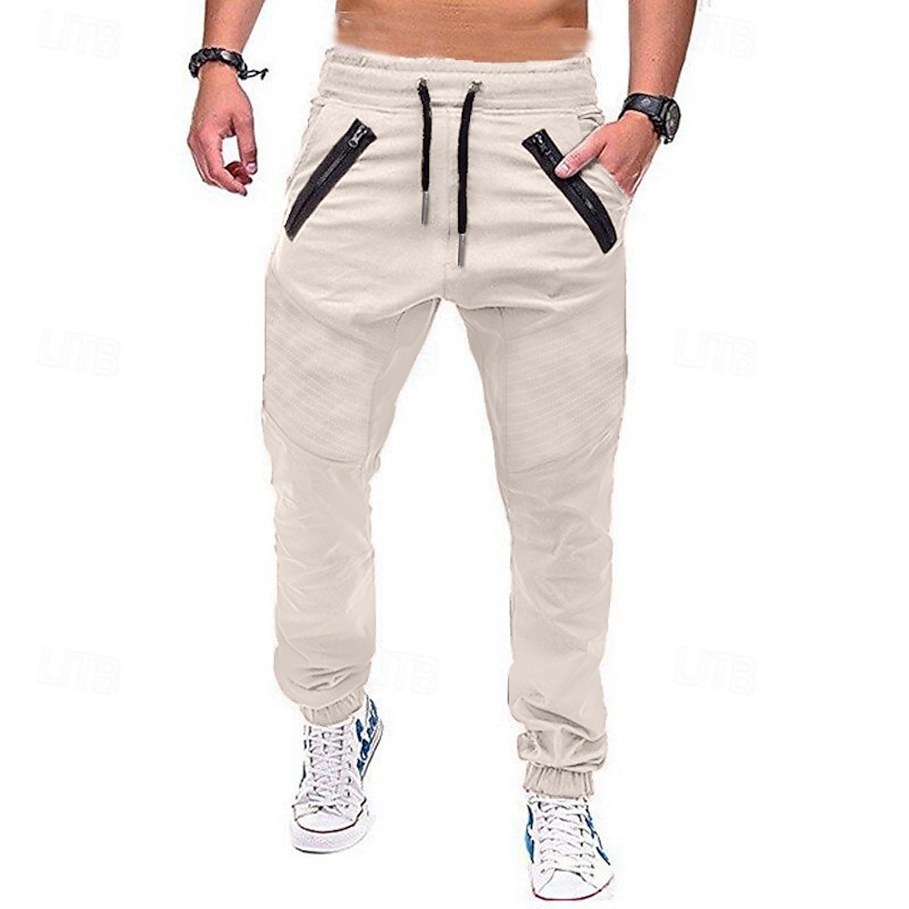 Herren Cargohose Cargohosen Cargohose Jogginghose Jogger Hose Hosen Freizeithose Kordelzug Elastische Taille Mehrere Taschen Einfarbig In voller Länge Täglich Klassisch Brautkleider schlicht Schwarz Lightinthebox