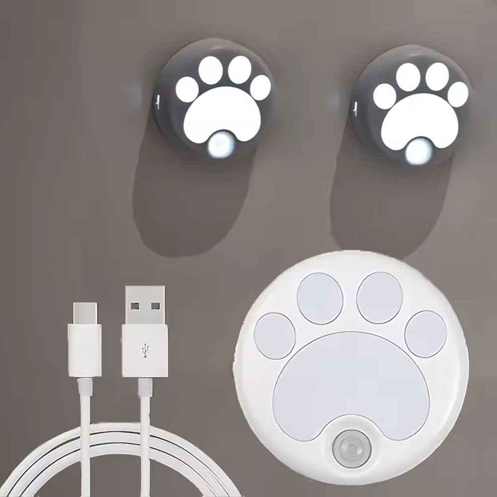 LED-Nachtlicht in Katzenform, wiederaufladbar über USB mit Bewegungsmelder, dimmbare Schreibtischlampe für Schlafzimmer, Nachttisch, Küche, Schrank und Treppe, 1 Stück Lightinthebox