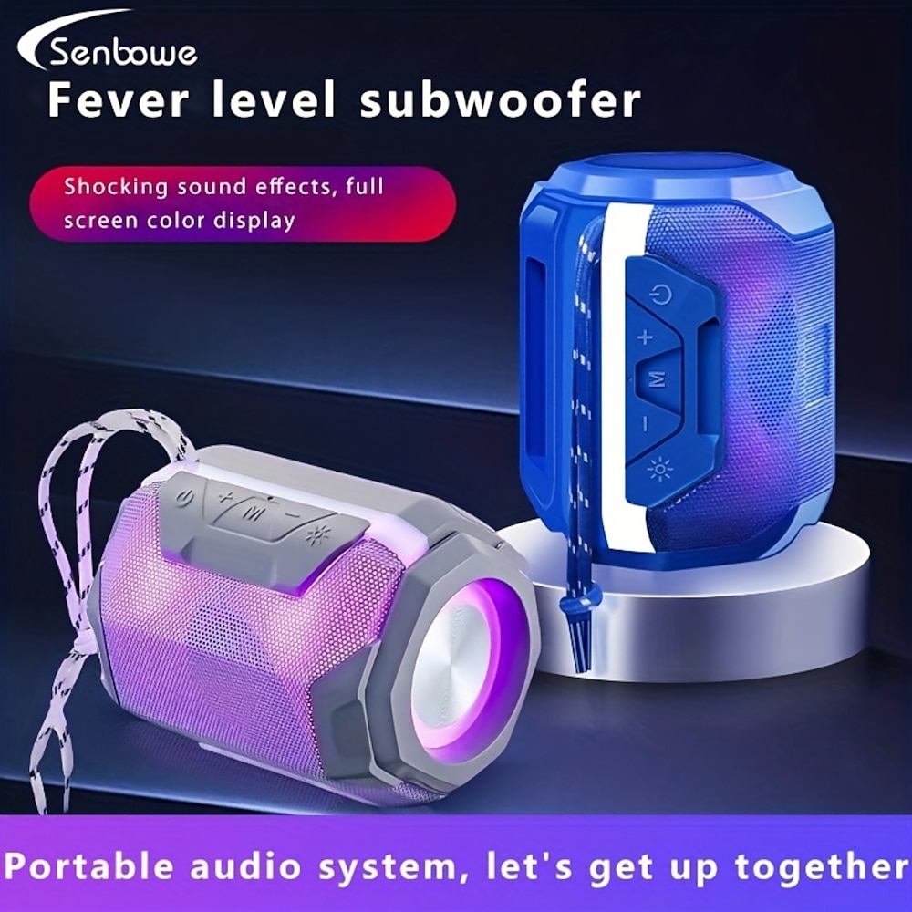 kabelloser kleiner Lautsprecher-Subwoofer (Akkulaufzeit ca. fünf Stunden, Leistung 5 W, kabellose Version 5.0), Mini-Home-Outdoor-Steckkarte, lange Laufzeit Lightinthebox