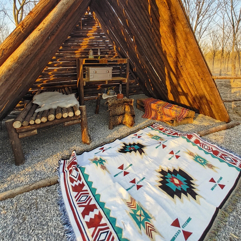 Picknickmatte für draußen, Sukley-Zelt-Campingdecke, Picknickdecke im Retro-Camping-Ethno-Stil für Mittagspausen und Nickerchen Lightinthebox