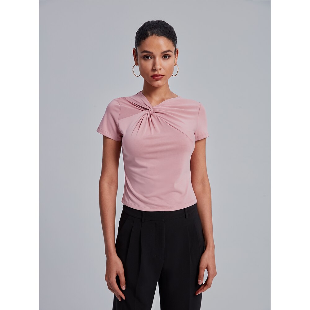 asymmetrisches T-Shirt mit Front-Twist Lightinthebox