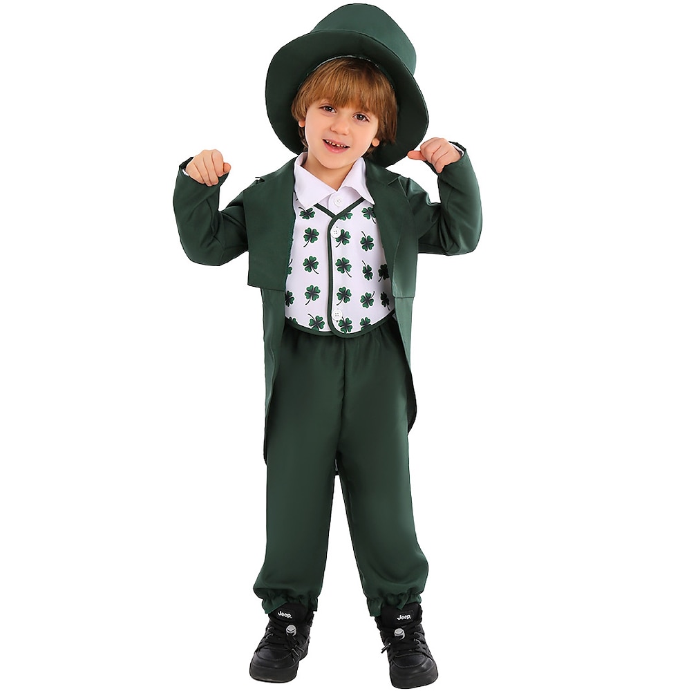 St. Patrick's Day Clover irisch Faschingskostüme Austattungen Anzüge Blazer Kinder Jungen Cosplay Leistung Party Bühne Halloween Karneval St. Patricks Day Einfaches Karnevalskostüm Lightinthebox