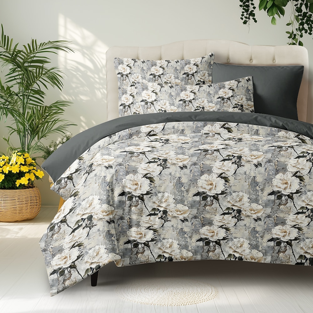 Bettwäscheset mit künstlerischen Blumen. Elegantes Blumendesign für einen Hauch von Eleganz in Ihrem Schlafzimmer. Aus weichem, strapazierfähigem und atmungsaktivem Stoff für ganzjährigen Komfort. Lightinthebox