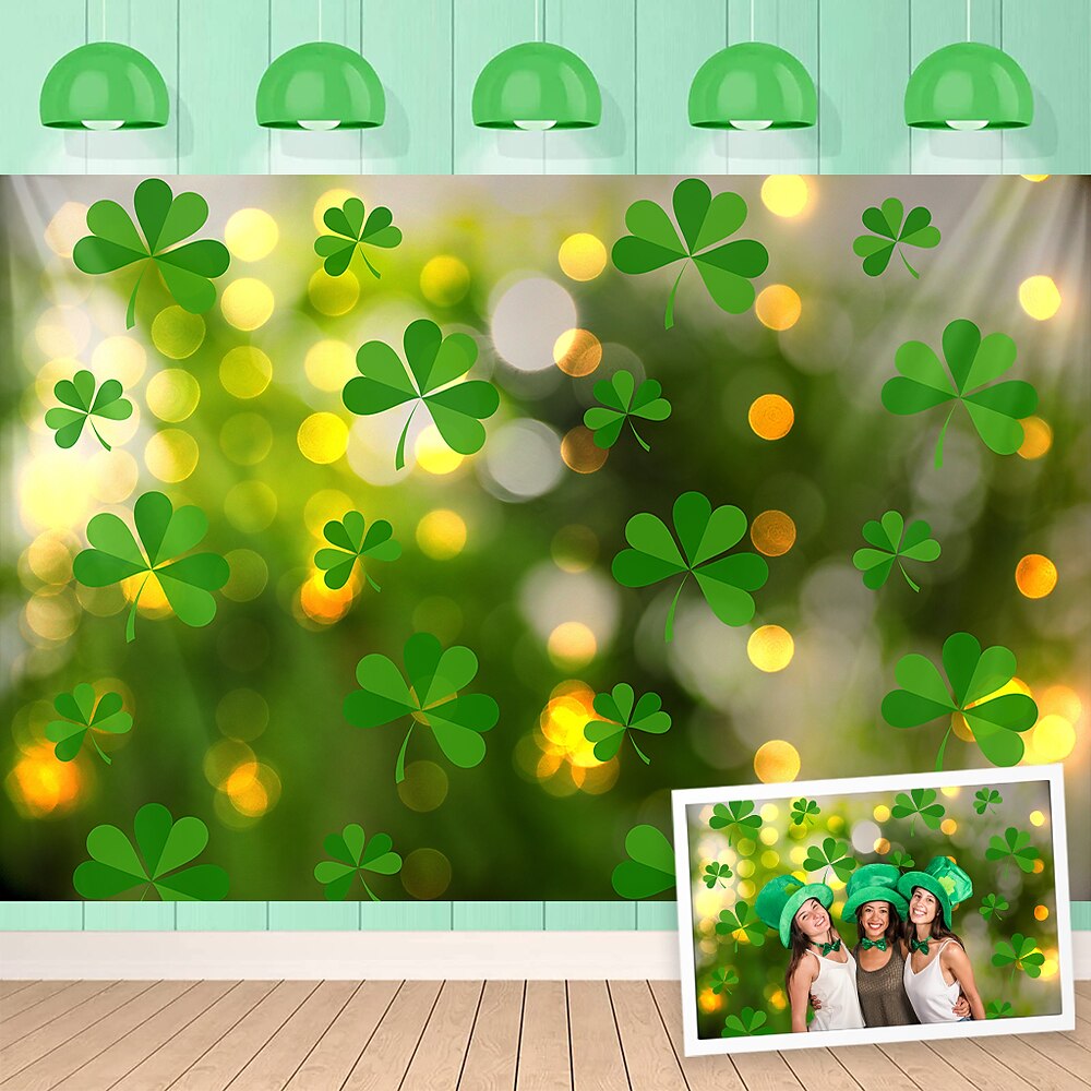 St. Patrick's Day Wandteppich Kleeblätter Wandkunst großer Wandteppich Wandbild Dekor Fotografie Hintergrund Decke Vorhang Haus Schlafzimmer Wohnzimmer Dekoration Lightinthebox