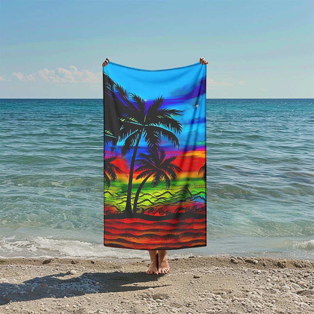 Sunshine and Beach Strandtuch Premium-Qualität ultraweich saugfähig leicht strapazierfähig schnelltrocknend lebendiges Design perfekt für Strand Pool Sonnenbaden Reisen Sommer-Accessoire bequem und stilvoll Lightinthebox