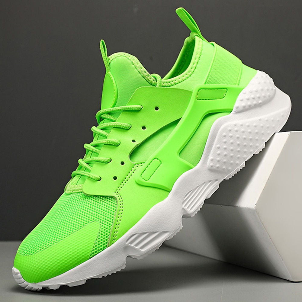 Neongrüne Freizeit-Sport-Sneaker für Herren - leichte, atmungsaktive Mesh-Schuhe zum Laufen, fürs Fitnessstudio und für den Streetstyle Lightinthebox