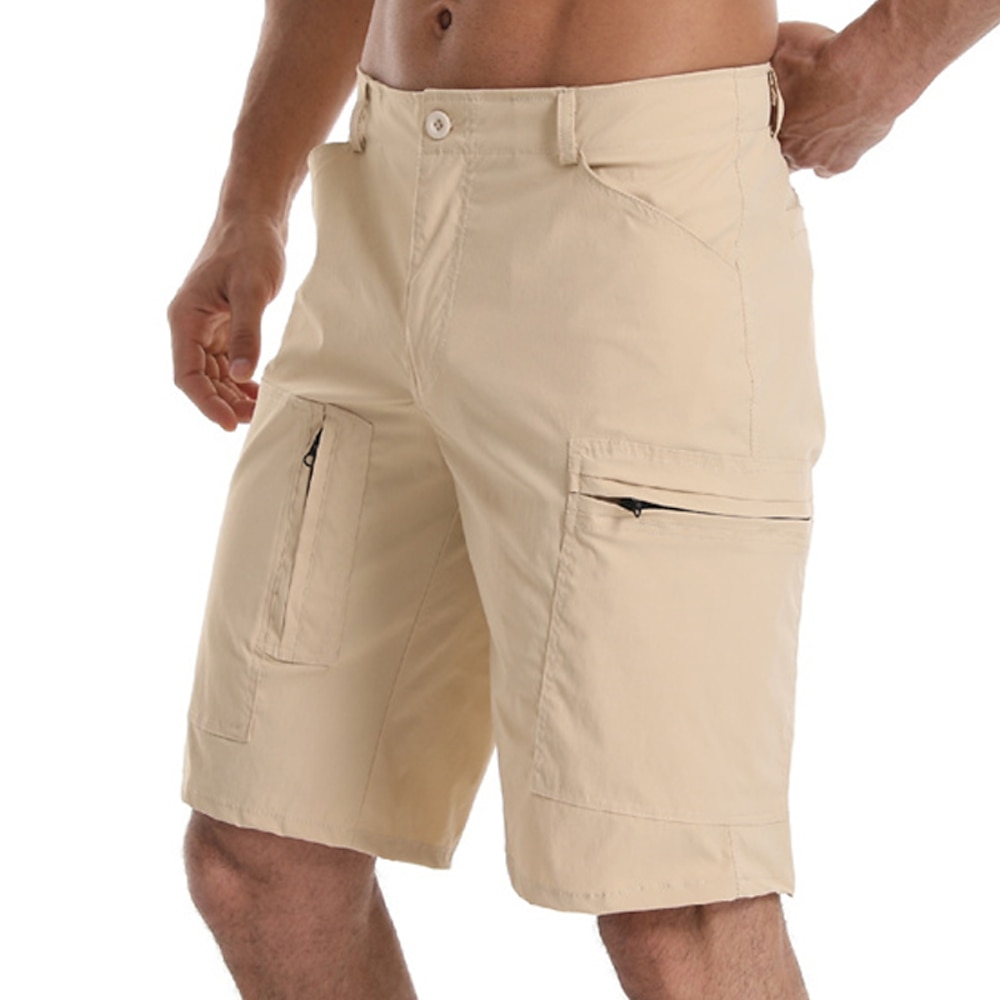 Herren Cargo Shorts Kurze Hosen Shorts Kurze Hosen Knopf Multi Pocket Glatt tragbar Kurz Outdoor Täglich Campen und Wandern Modisch Klassisch Aprikose Lightinthebox