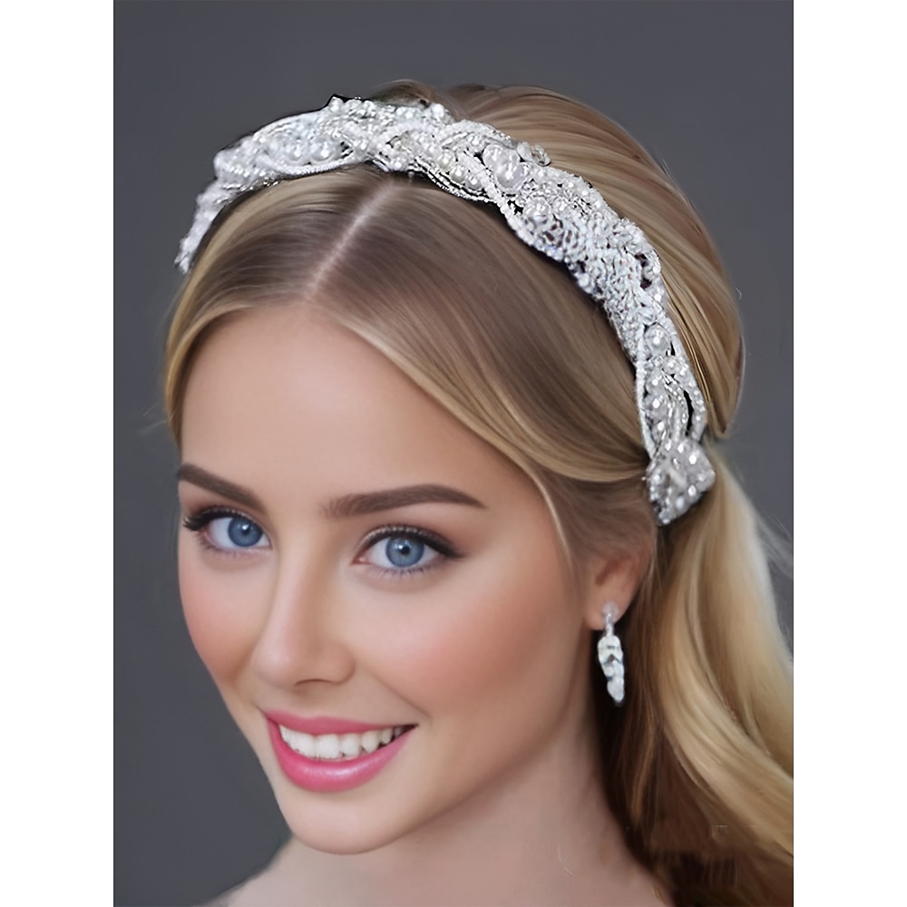 Damen-Hochzeitsstirnband - elegantes, mit Kristallen verziertes silbernes Haarband für Bräute, perfekt für Hochzeit, Verlobung oder formelle Anlässe Lightinthebox