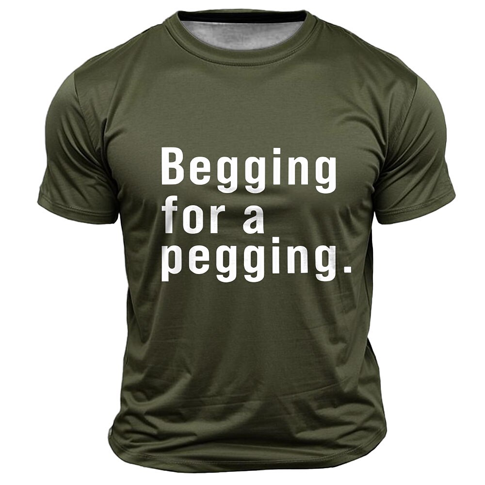 Lustiges Pegging-T-Shirt für Herren, kurzärmeliges T-Shirt mit 3D-Aufdruck, Rundhalsausschnitt, modisch, für den Alltag, Straße, täglich, schwarz, blau, grün, Sommer, Frühling, Kleidung, S, M, L, XL, Lightinthebox