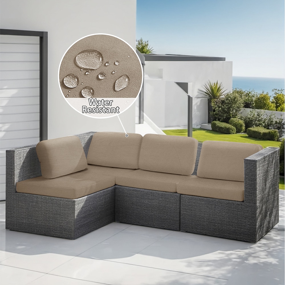 quadratischer wasserfester Schonbezug für Terrassensofas, strapazierfähiger Stoff schützt vor Regen, Staub und Sonnenlicht, einfach anzubringendes Design sorgt für einen festen Sitz, ideal für Garten- Lightinthebox