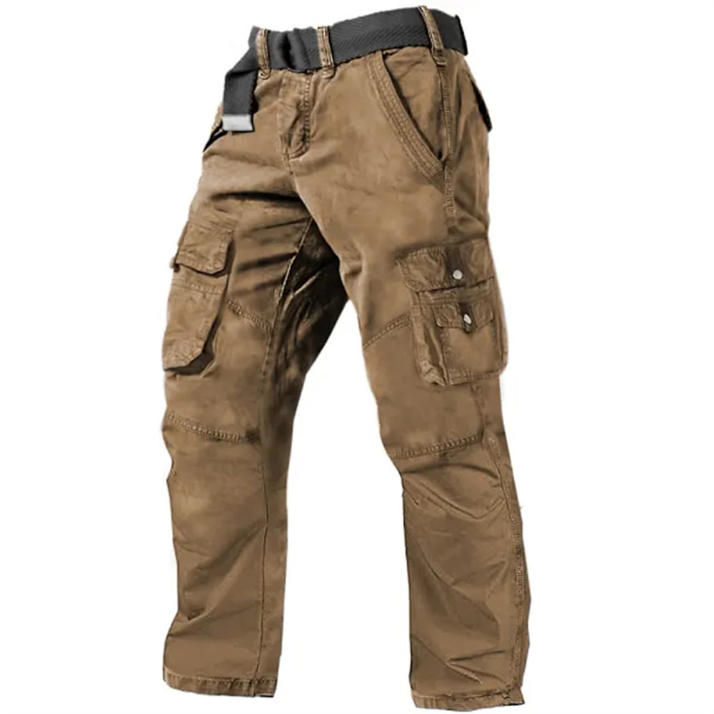 Herren Cargohose Cargohosen Cargohose Wanderhose Multi Pocket Gerade geschnitten Glatt Feuchtigkeitsableitung tragbar In voller Länge Outdoor Täglich Campen und Wandern Modisch Strassenmode Schwarz Lightinthebox