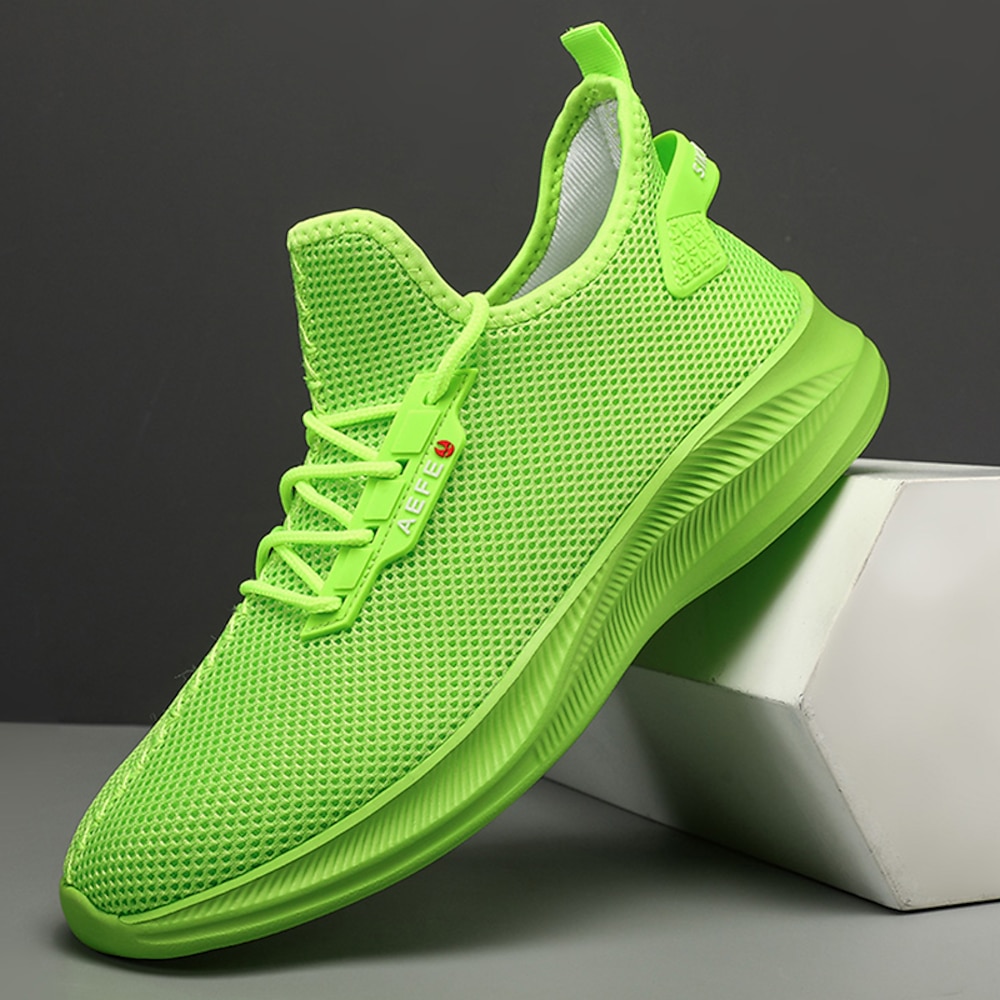 neongrüne Mesh-Laufschuhe für Herren - leichte, atmungsaktive Sneaker für Sport, Fitnessstudio und Freizeit Lightinthebox