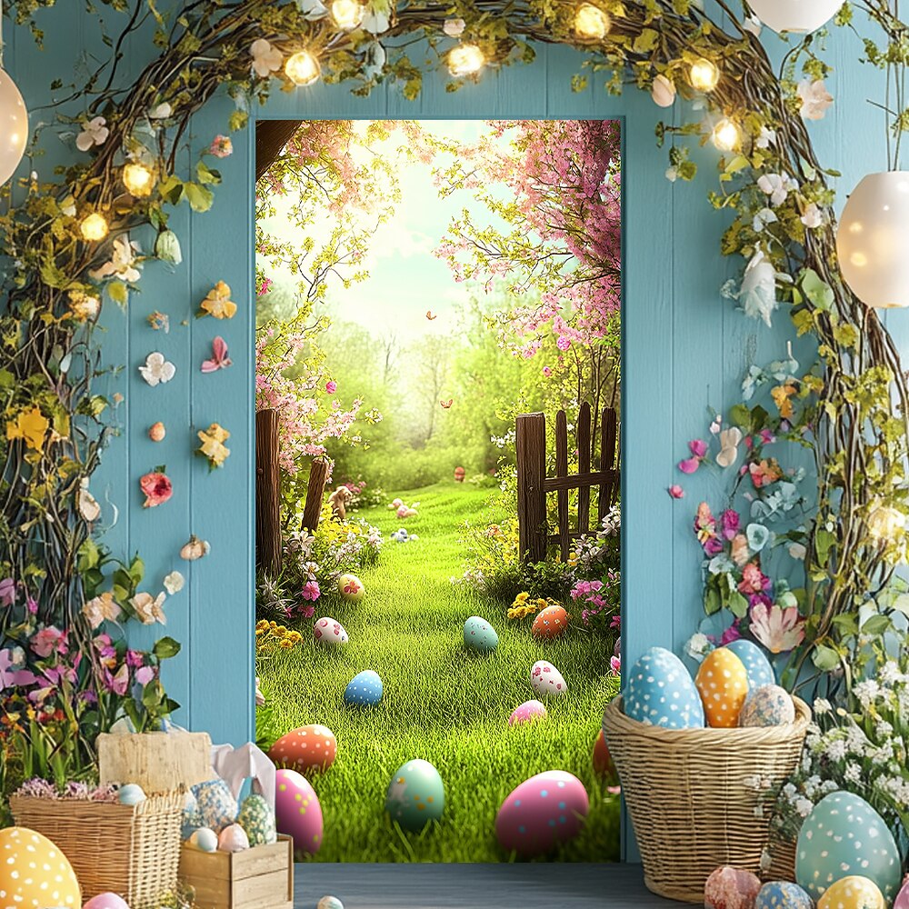 Oster Türdekorationen Türabdeckungen Eier Türteppich Türvorhang Dekoration Hintergrund Innen/Außen Türbanner für Eingangsbereich Bauernhaus Lightinthebox