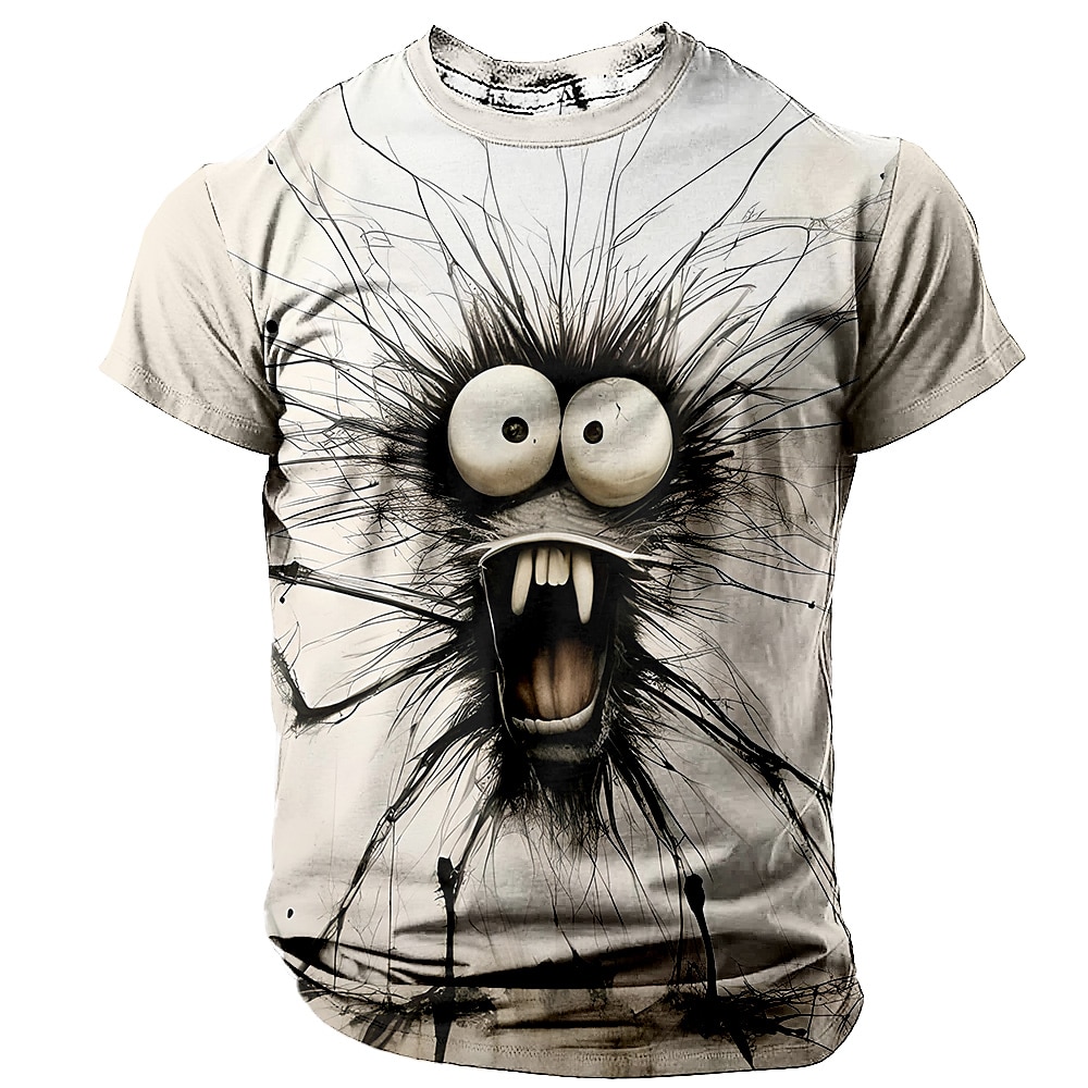 Herren SPIDER Lustig T Shirt Kurzarm T-Shirt 3D-Druck Rundhalsausschnitt Hemd Übertrieben Designer Party Festtage Beige Sommer Frühling Bekleidung S M L XL XXL XXXL Lightinthebox