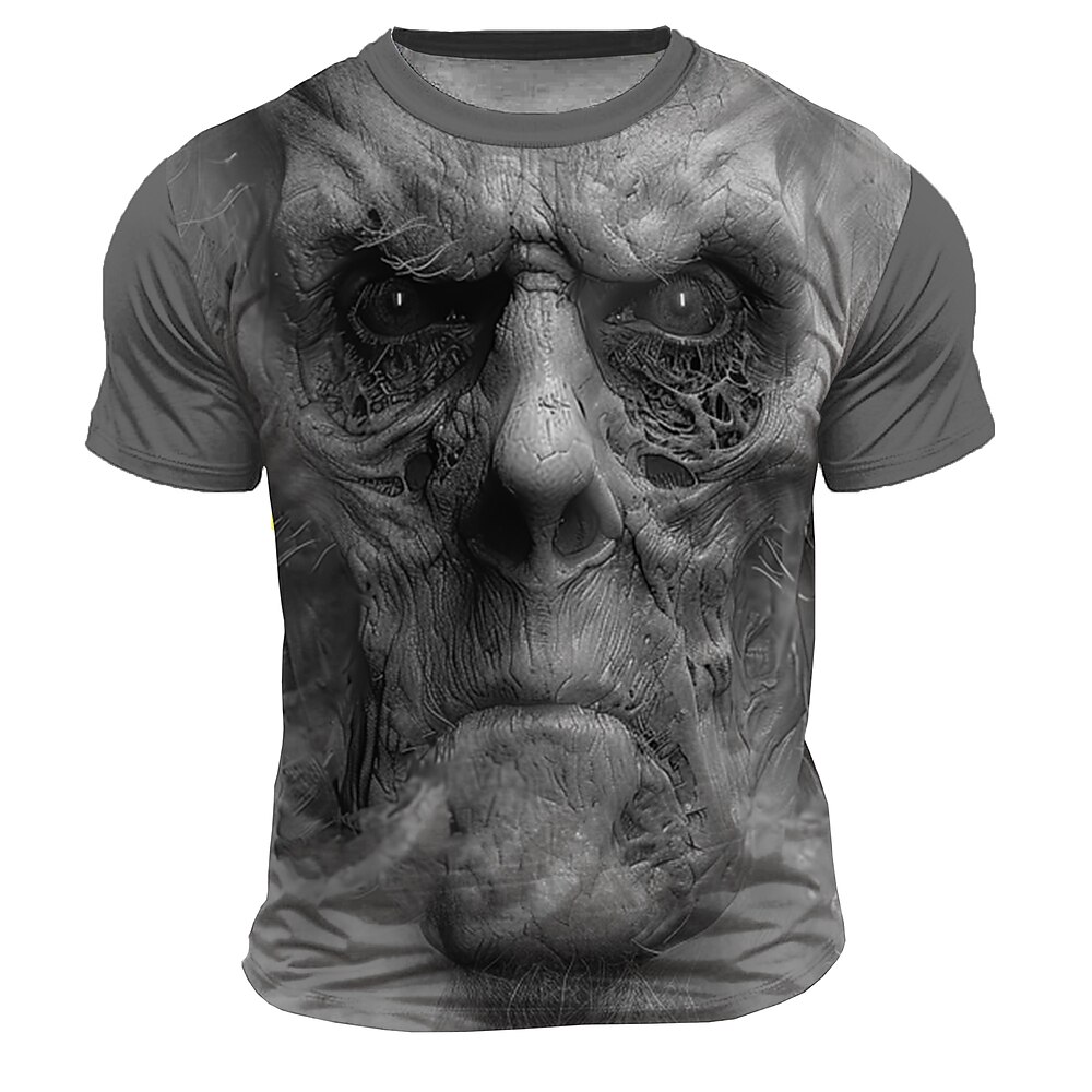 Herren Menschliches Gesicht T Shirt Kurzarm T-Shirt 3D-Druck Rundhalsausschnitt Hemd Übertrieben Designer Party Festtage Schwarz Blau Sommer Frühling Bekleidung S M L XL XXL XXXL Lightinthebox