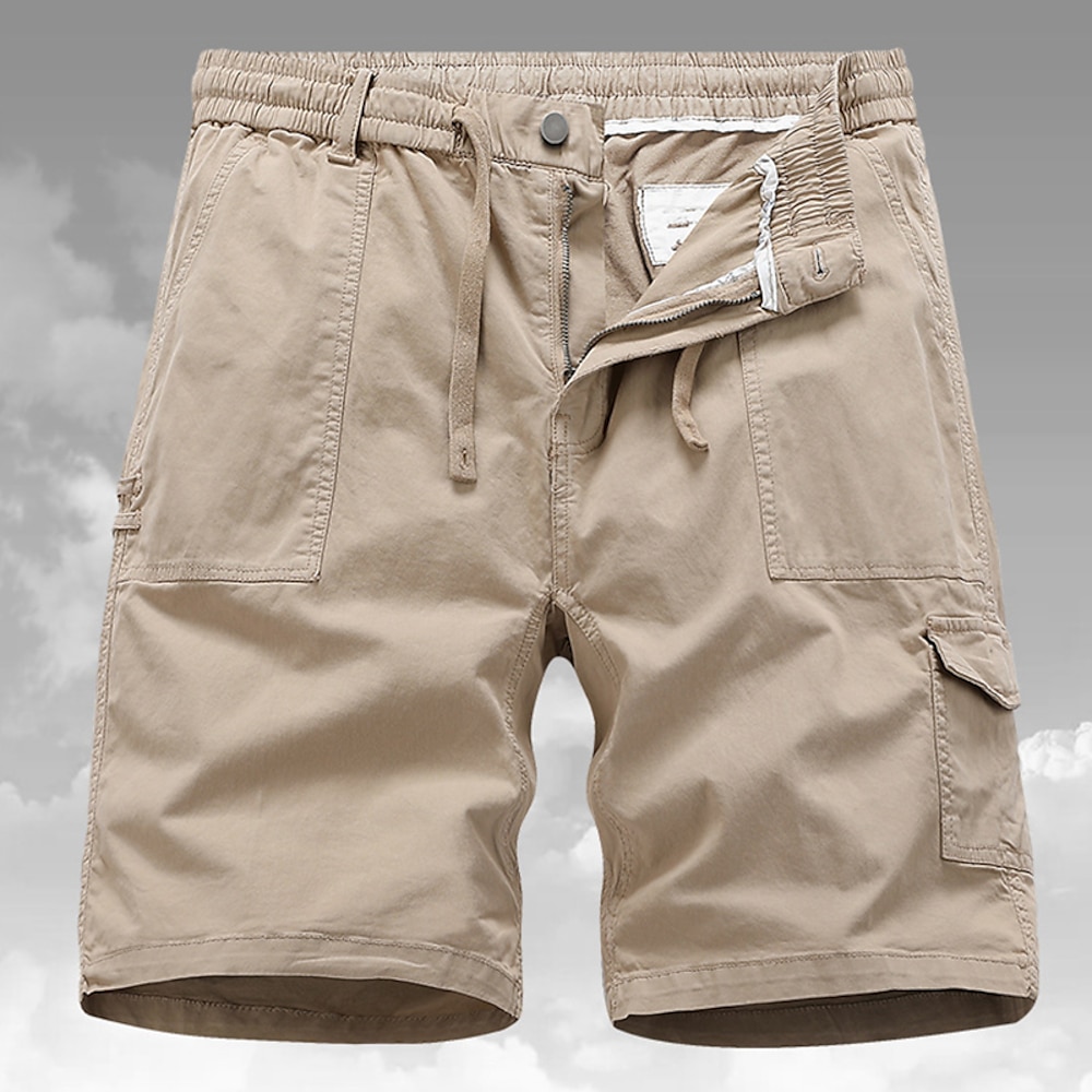 Herren Cargo Shorts Kurze Hosen Shorts Kurze Hosen Kurze Hose für Wanderer Kordelzug Multi Pocket Gerade geschnitten Glatt Feuchtigkeitsableitung tragbar In voller Länge Outdoor Täglich Campen und Lightinthebox