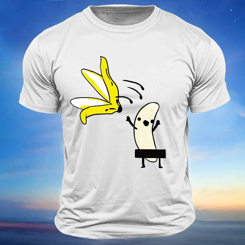 Herren Lustig Banane T Shirt Kurzarm T-Shirt 3D-Druck Rundhalsausschnitt Hemd Modisch Täglich Strasse Täglich Hellblau Weiß Armeegrün Sommer Frühling Bekleidung S M L XL XXL XXXL Lightinthebox